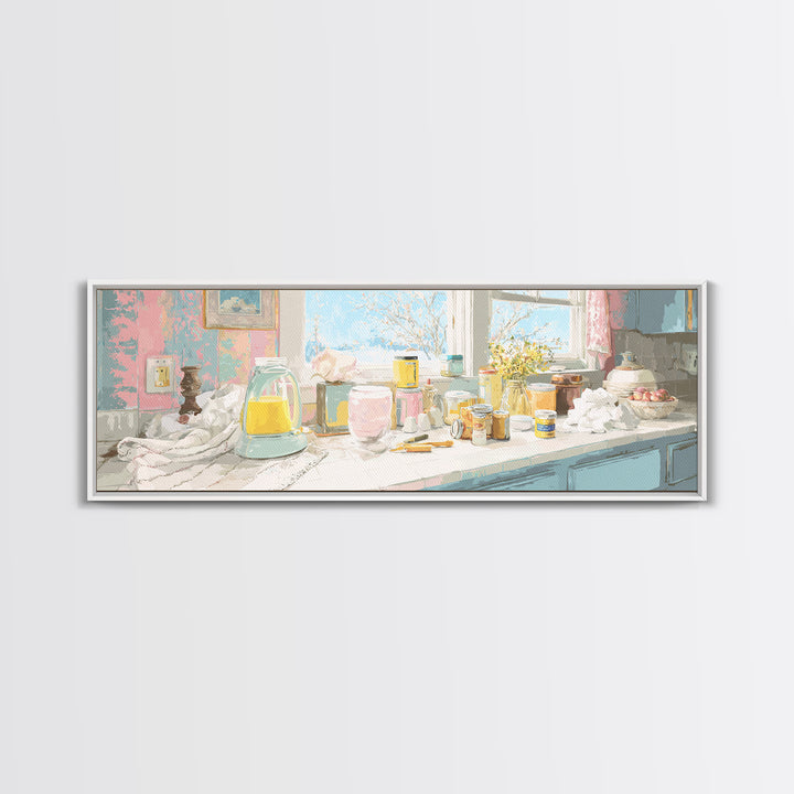 Retro Iron Illustration Canvas Print, Laundry Room Art, Minimalist Wall Art, Living Room Decor, Abstract Art, Clean, LRA-3x1-49