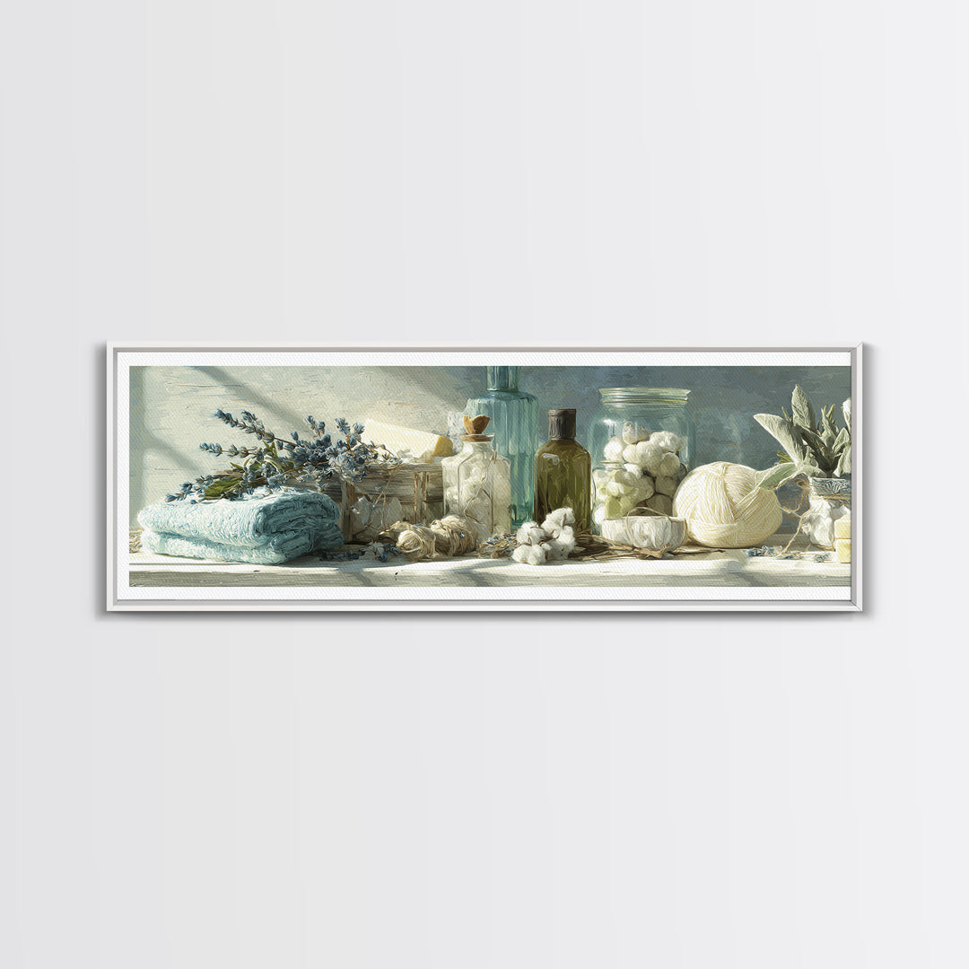 Farmhouse Laundry Sign Ornament Without Words Framed Canvas Print, Laundry Room Art, Home Decor, Living Room Decor, Clean, LRA-3x1-59