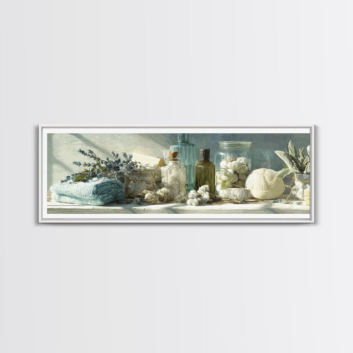 Farmhouse Laundry Sign Ornament Without Words Framed Canvas Print, Laundry Room Art, Home Decor, Living Room Decor, Clean, LRA-3x1-59