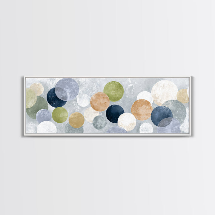 Soap Bubbles Rendered as Playful Abstract Circles Canvas Print, Laundry Room Art, Living Room Decor, Abstract Art, Clean, LRA-3x1-70