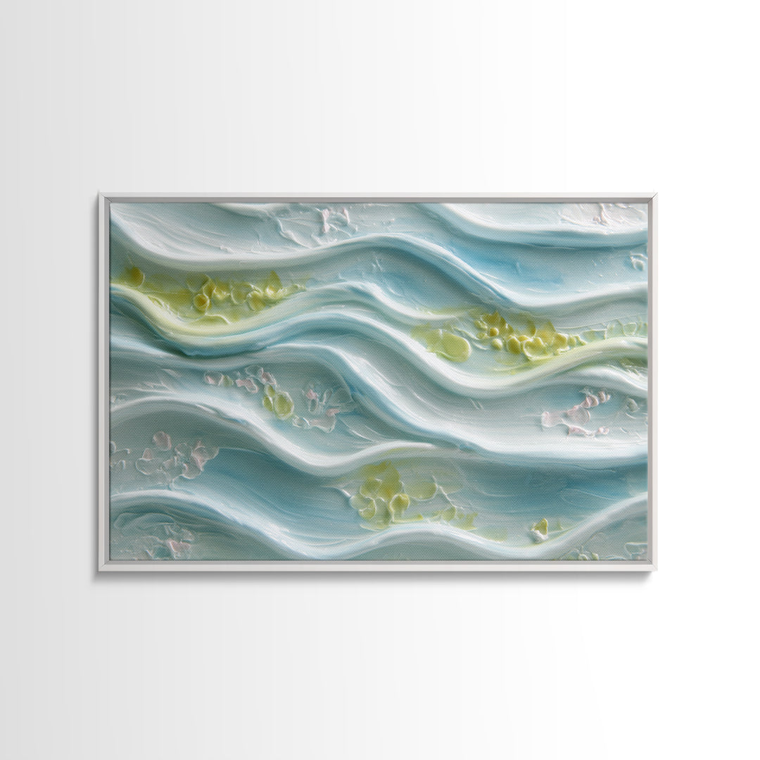 Clean Blue Water Ripple Abstraction Framed Canvas Print, Laundry Room Art, Wall Art Print, Living Room Decor, Abstract Art, LRA-3x2-46
