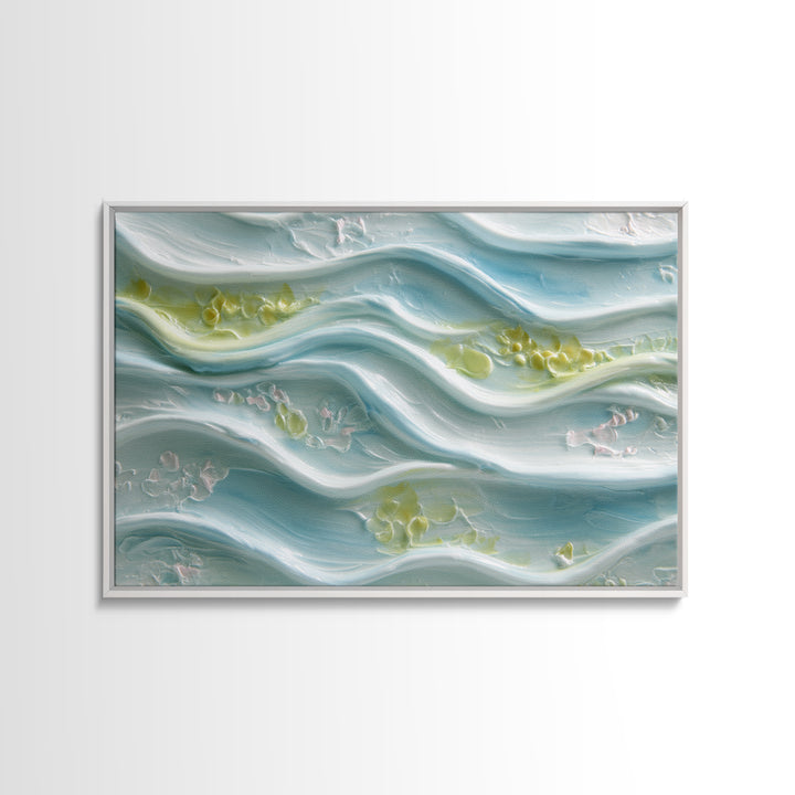 Clean Blue Water Ripple Abstraction Framed Canvas Print, Laundry Room Art, Wall Art Print, Living Room Decor, Abstract Art, LRA-3x2-46