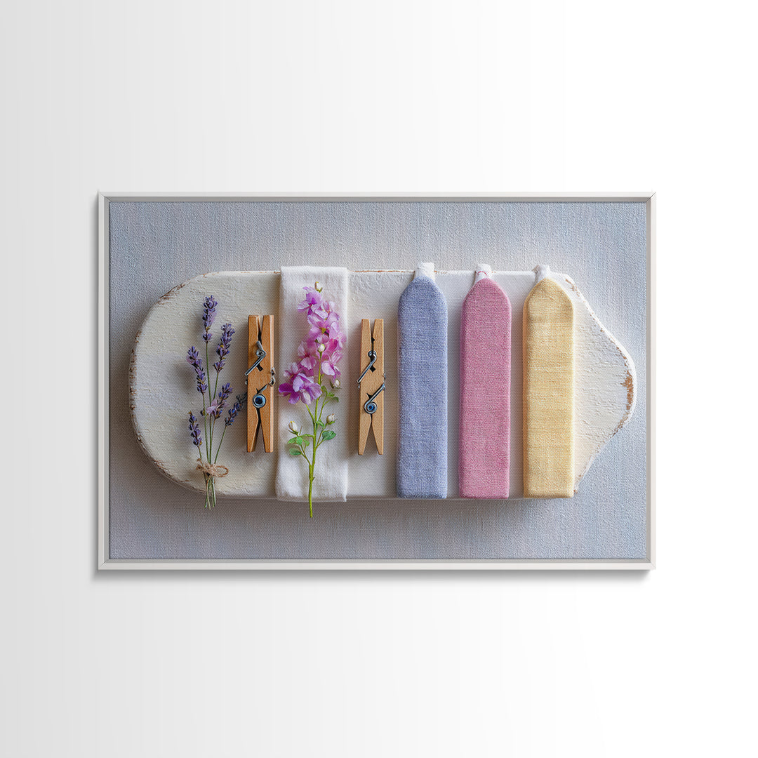 Ironing Board Still Life Canvas Print, Laundry Room Art, Retro Wall Art, Living Room Decor, Fine Art, Clean, Digital Art Print, LRA-3x2-52