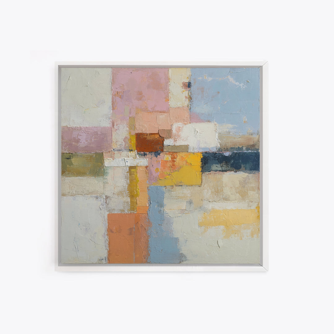Warm Terra Cotta Abstract Landscape Canvas Print, Mediterranean Art, Digital Art Prints, Living Room Decor, Watercolor Art, MAR-1x1-14