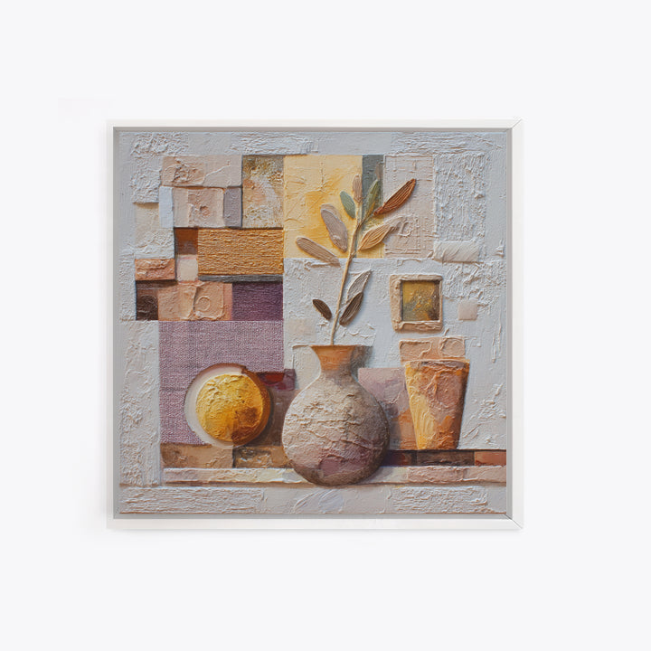 Warm Terra Cotta Abstract Landscape Canvas Print, Mediterranean Art, Living Room Art, Living Room Decor, Oil Painting, Azure, MAR-1x1-86