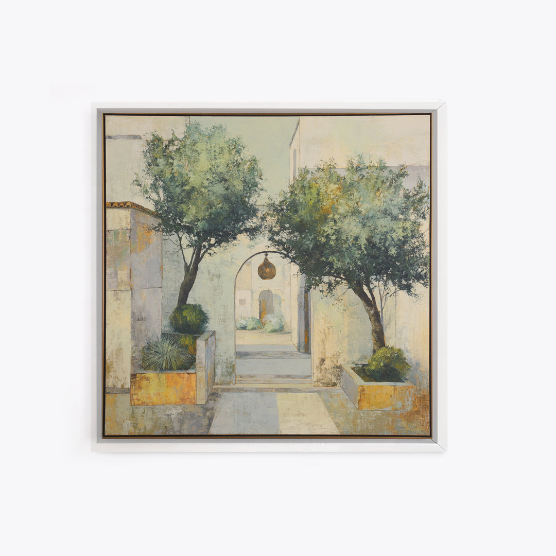 Olive Grove under Pale Morning Light Canvas Print, Mediterranean Art, Gallery Decor, Living Room Decor, Fine Art, Azure, MAR-1x1-89