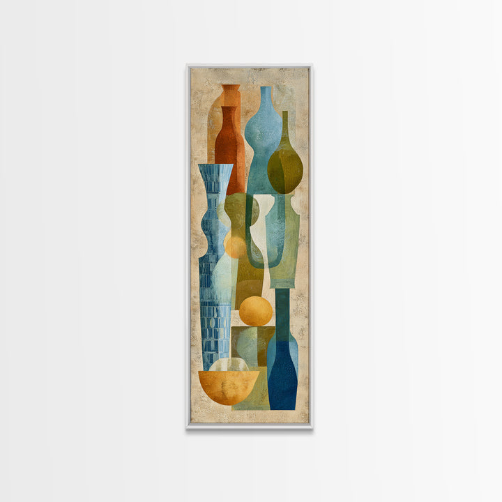 Spanish Tile Ornament Canvas Print, Mediterranean Art, Farmhouse Decor, Living Room Decor, Fine Art, Azure, Landscape Painting, MAR-1x3-100