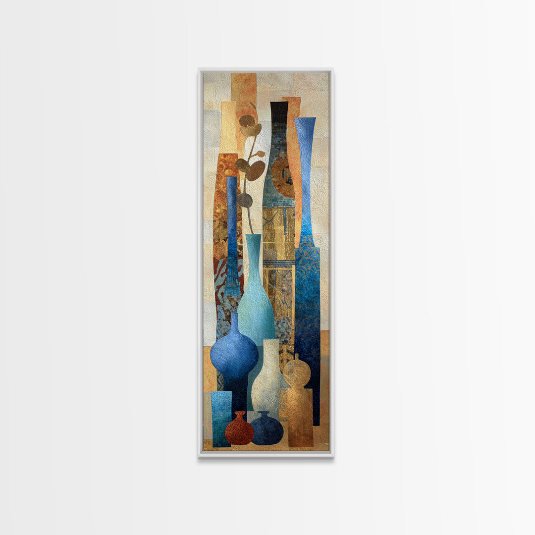 Warm Terra Cotta Abstract Landscape Canvas Print, Mediterranean Art, Watercolor Art, Living Room Decor, Fine Art, Azure, MAR-1x3-26