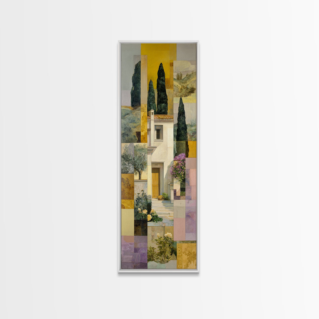 Olive Grove under Pale Morning Light Canvas Print, Mediterranean Art, Wall Decor, Living Room Decor, Fine Art, Azure, MAR-1x3-77