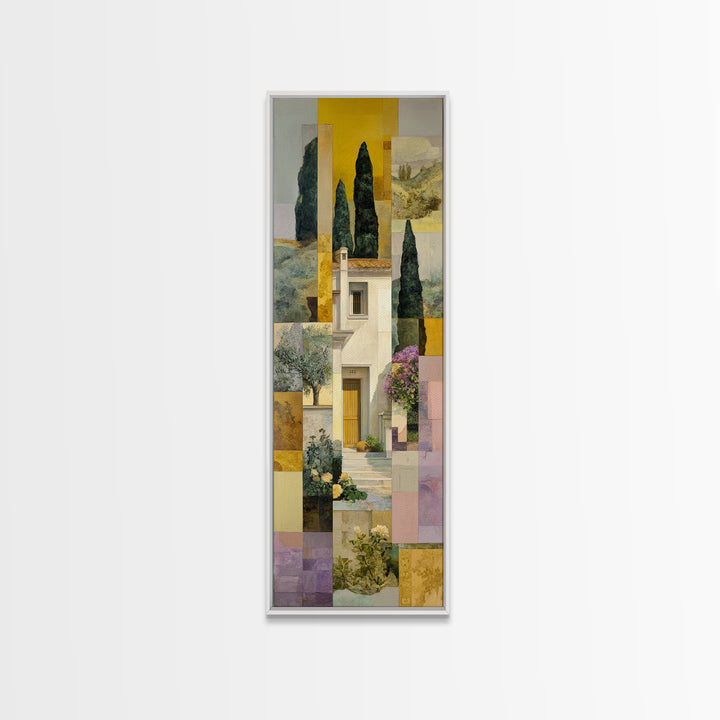 Olive Grove under Pale Morning Light Canvas Print, Mediterranean Art, Wall Decor, Living Room Decor, Fine Art, Azure, MAR-1x3-77