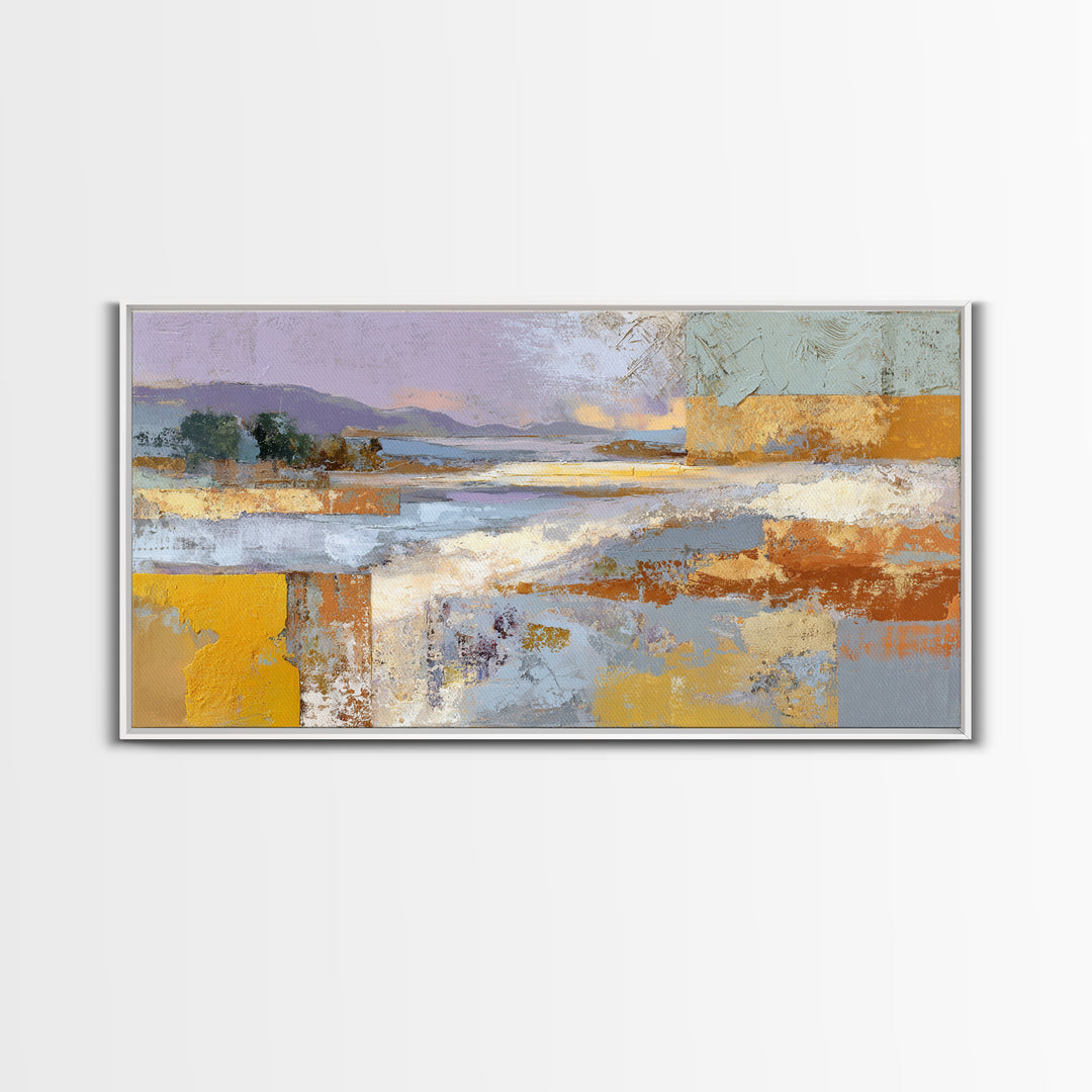 Warm Terra Cotta Abstract Landscape Canvas Print, Mediterranean Art, Room Decor, Living Room Decor, Azure, Printable Art, MAR-2x1-58