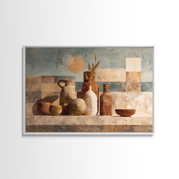Warm Terra Cotta Abstract Landscape Canvas Print, Mediterranean Art, Printable Art, Living Room Decor, Fine Art, Azure, MAR-3x2-66