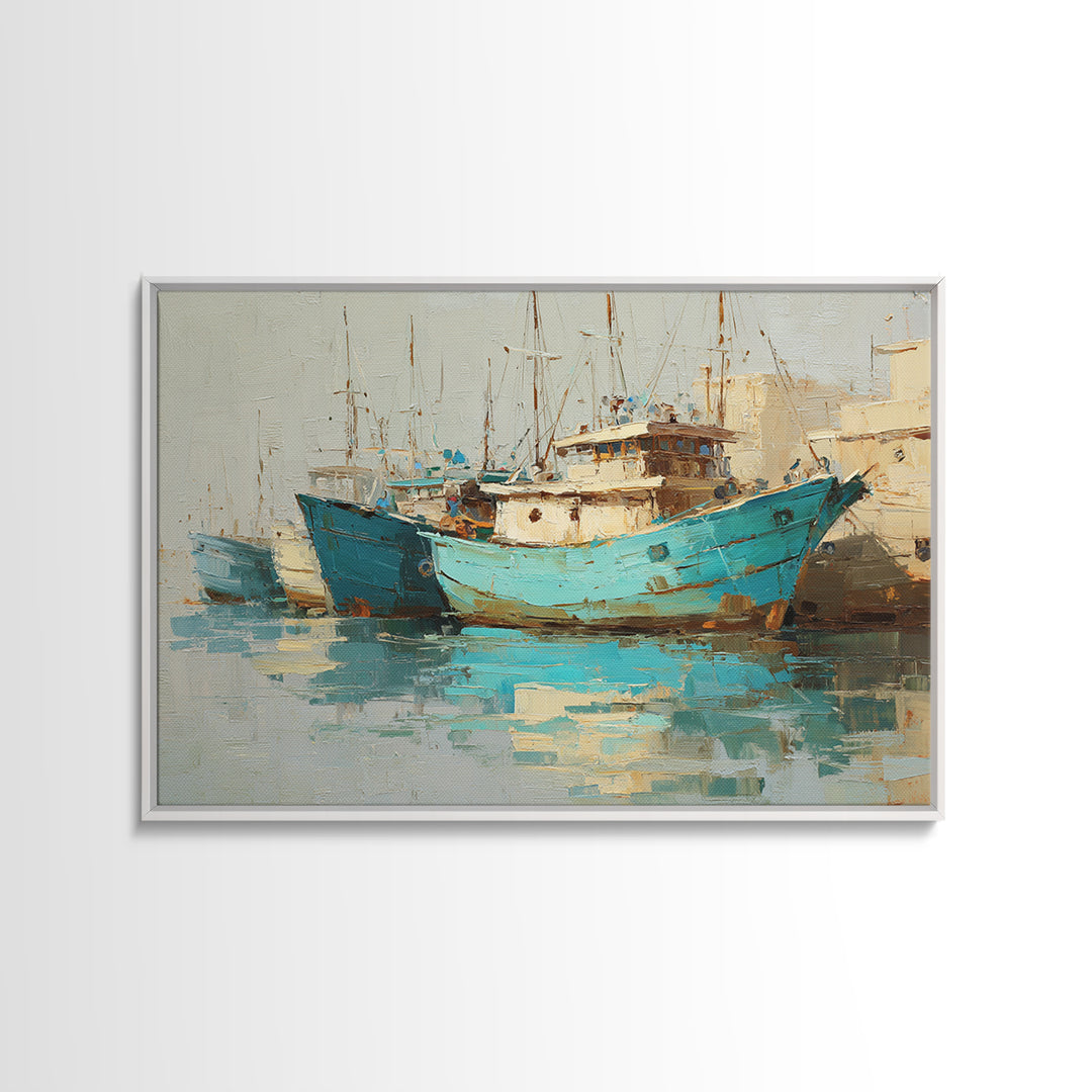 Spanish Tile Ornament Canvas Print, Mediterranean Art, Landscape Painting, Living Room Decor, Fine Art, Azure, Fine Art Print, MAR-3x2-68