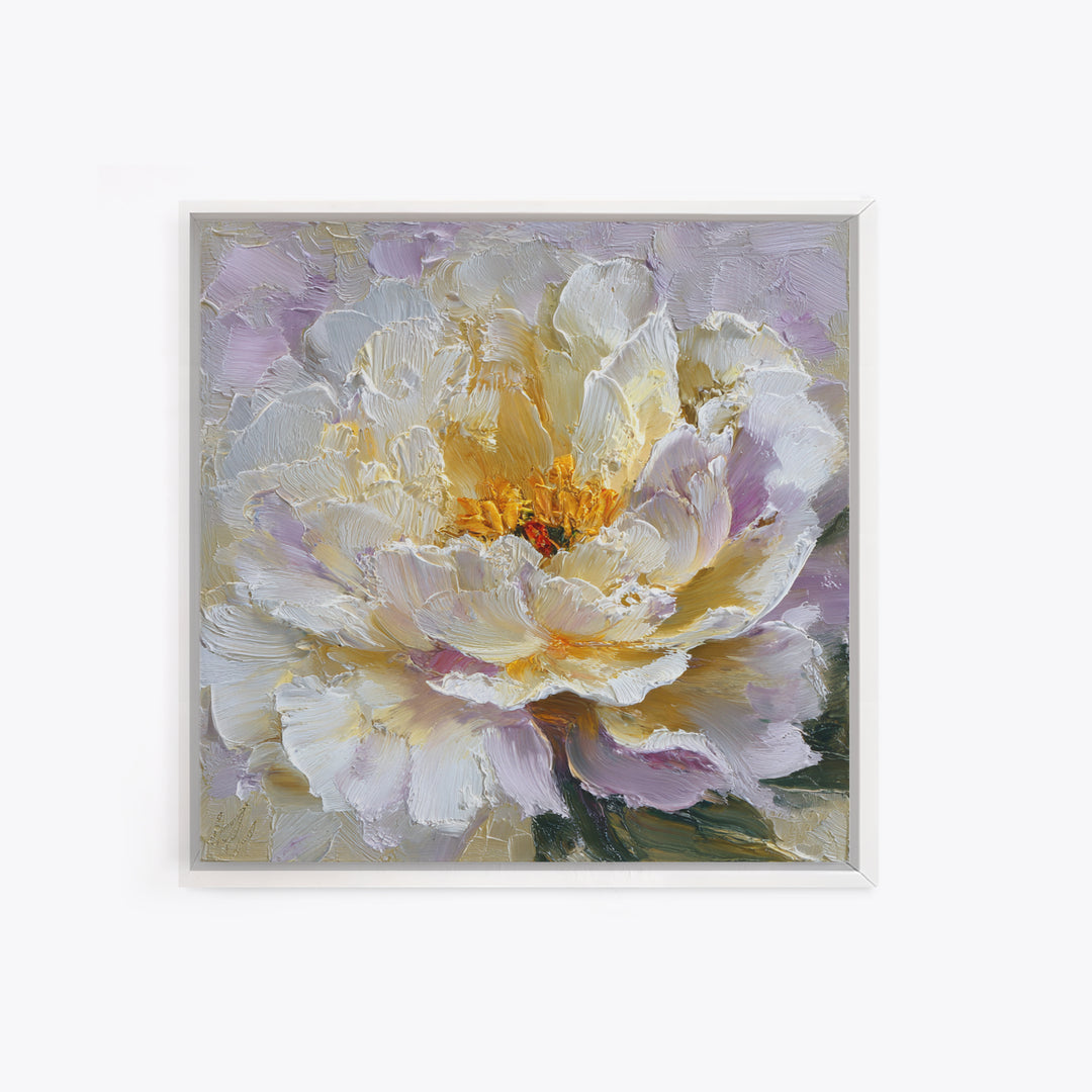 Romantic Neutral Peony Closeup Framed Canvas Print, Master Bedroom, Wall Art Bedroom, Bedroom Decor, Fine Art, Sanctuary, MAS-1x1-2