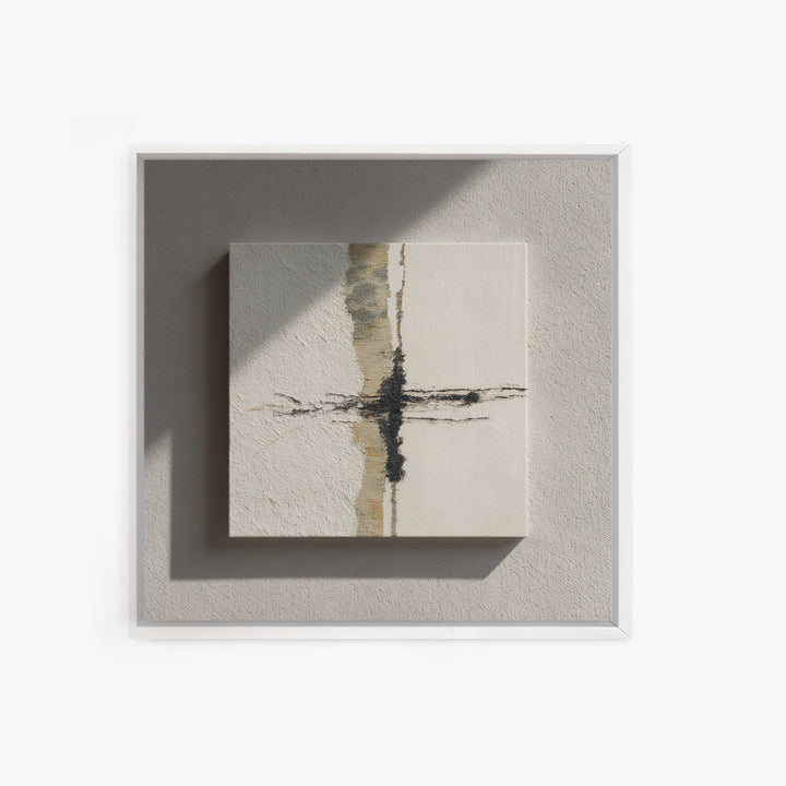 Minimal Two Figure Line Drawing Framed Canvas Print, Master Bedroom, Textured Painting, Bedroom Decor, Fine Art, Sanctuary, MAS-1x1-29