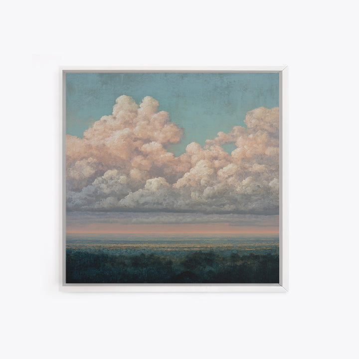 Blush and Taupe Cloudscape Canvas Print, Master Bedroom, Over Bed Wall Art, Bedroom Decor, Oil Painting, Sanctuary, MAS-1x1-30