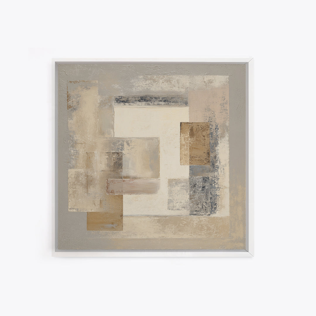 Minimal Stone Shapes Framed Canvas Print, Master Bedroom, Room Decor, Bedroom Decor, Abstract Art, Sanctuary, Wall Decal, MAS-1x1-40