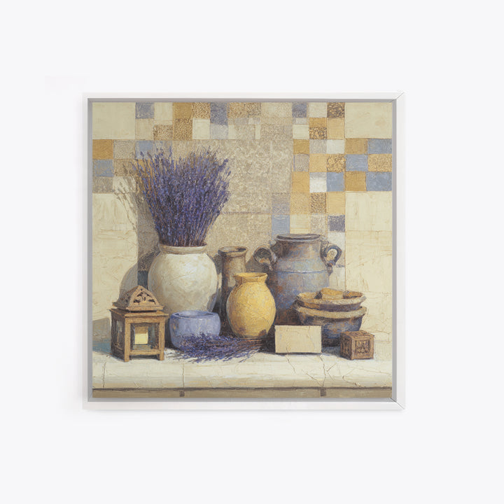 Lavender Field at Twilight Framed Canvas Print, Master Bedroom, Set of 2 Prints, Bedroom Decor, Abstract Art, Sanctuary, MAS-1x1-42