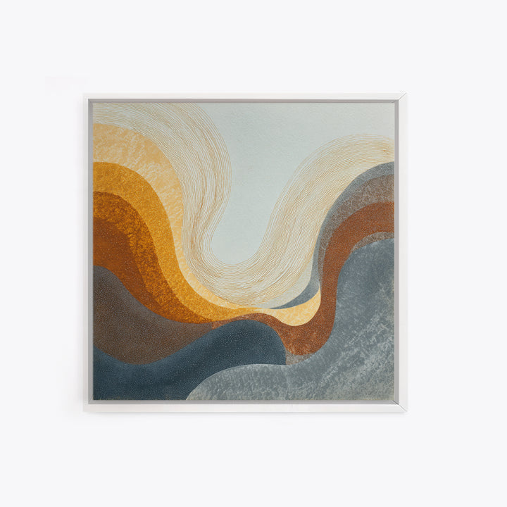 Abstract Wave Forms Framed Canvas Print, Master Bedroom, Farmhouse Decor, Bedroom Decor, Abstract Art, Sanctuary, MAS-1x1-44