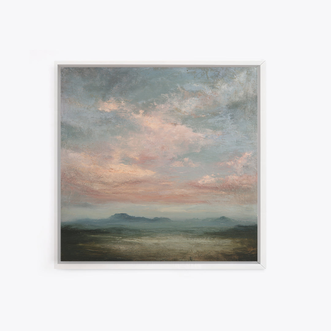 Blush and Taupe Cloudscape Framed Canvas Print, Master Bedroom, Statement Artwork, Bedroom Decor, Fine Art, Sanctuary, MAS-1x1-78