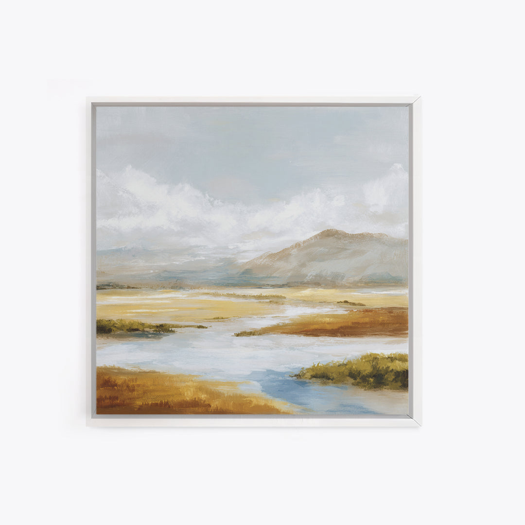 Soft Mountain Ridge Canvas Print, Master Bedroom, Minimalist Decor, Bedroom Decor, Oil Painting, Sanctuary, Farmhouse Decor, MAS-1x1-85