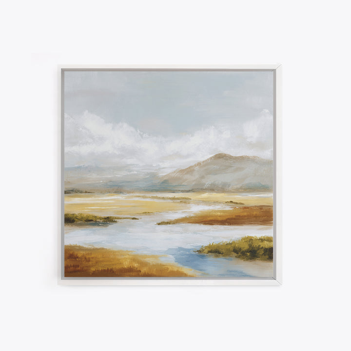 Soft Mountain Ridge Canvas Print, Master Bedroom, Minimalist Decor, Bedroom Decor, Oil Painting, Sanctuary, Farmhouse Decor, MAS-1x1-85