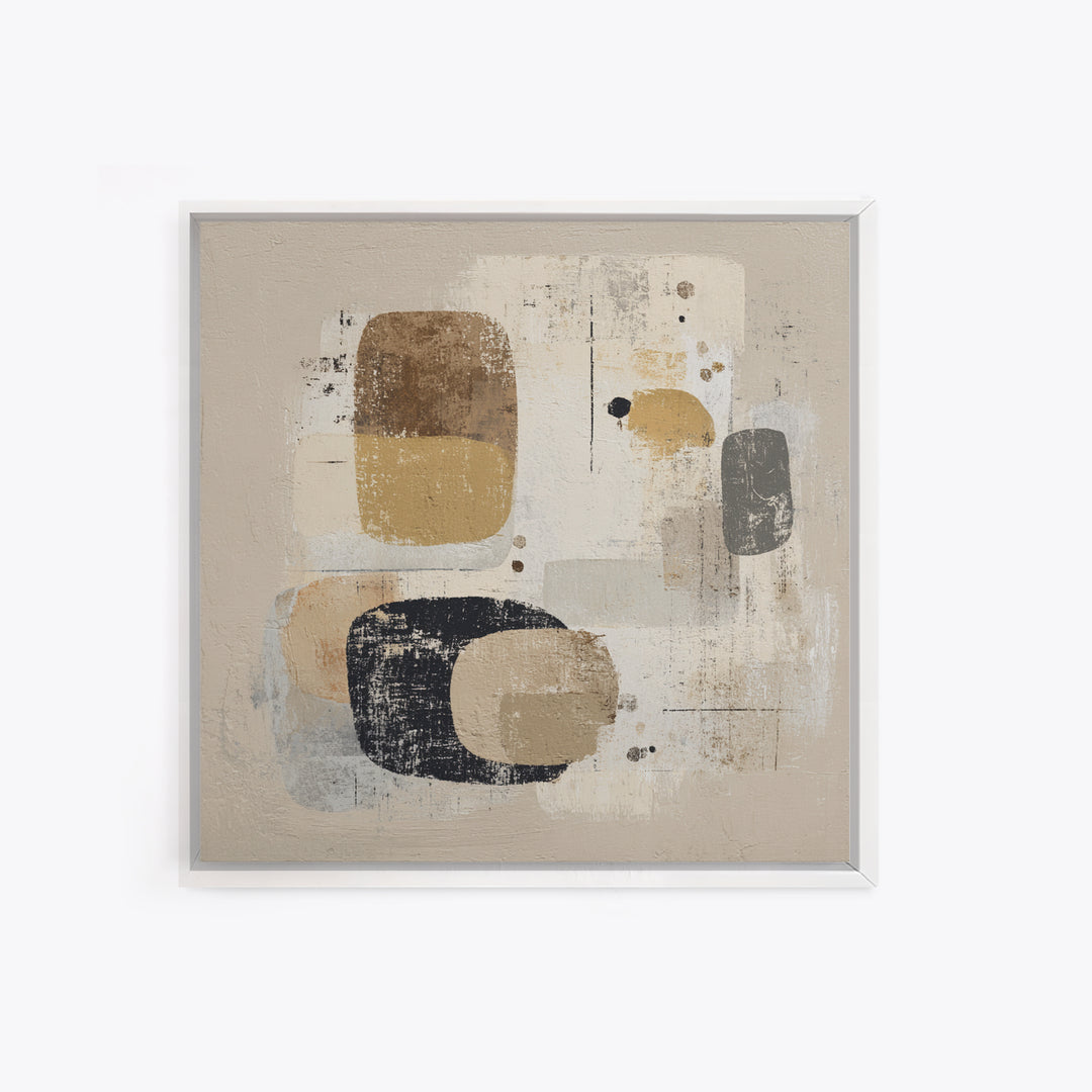 Minimal Stone Shapes Framed Canvas Print, Master Bedroom, Minimalist Decor, Bedroom Decor, Fine Art, Sanctuary, Farmhouse Decor, MAS-1x1-88