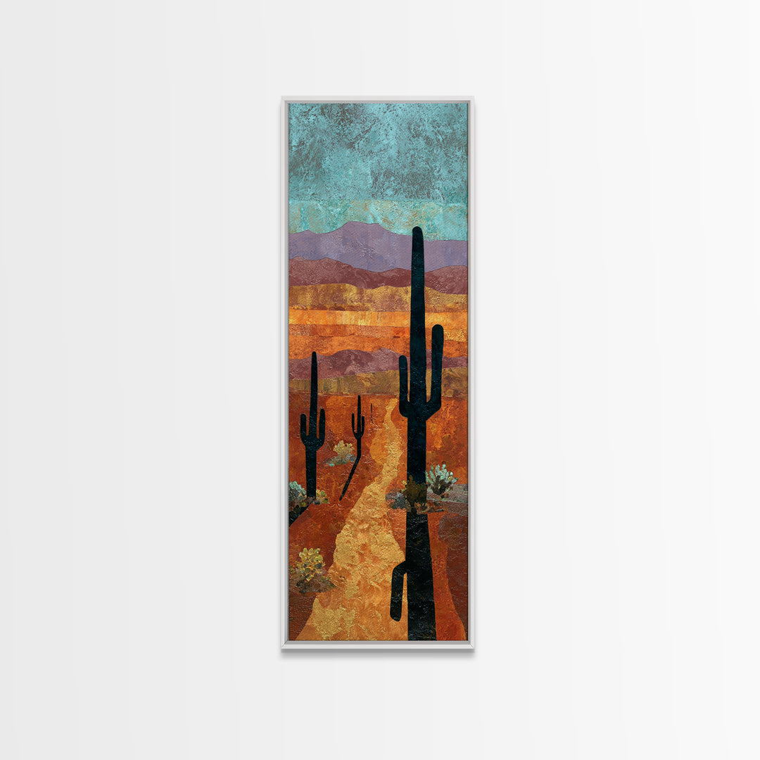 Quiet Desert Dusk Canvas Print, Master Bedroom, Above Bed Wall Decor, Bedroom Decor, Oil Painting, Sanctuary, Textured Painting, MAS-1x3-22