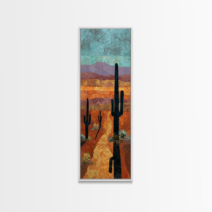 Quiet Desert Dusk Canvas Print, Master Bedroom, Above Bed Wall Decor, Bedroom Decor, Oil Painting, Sanctuary, Textured Painting, MAS-1x3-22