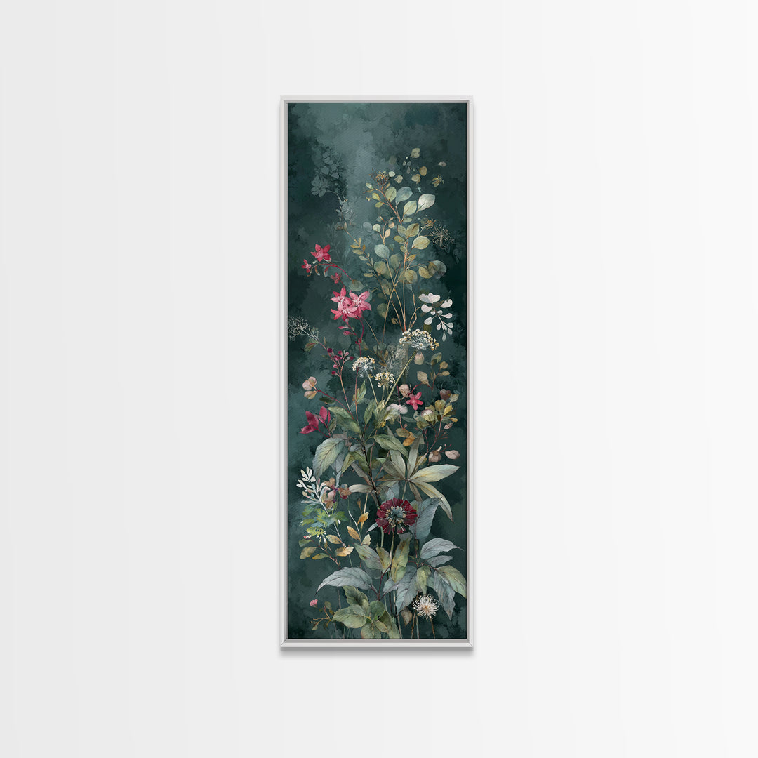 Dreamy Celestial Moon and Botanical Composition Canvas Print, Master Bedroom, Bedroom Wall Decor, Bedroom Decor, Sanctuary, MAS-1x3-23