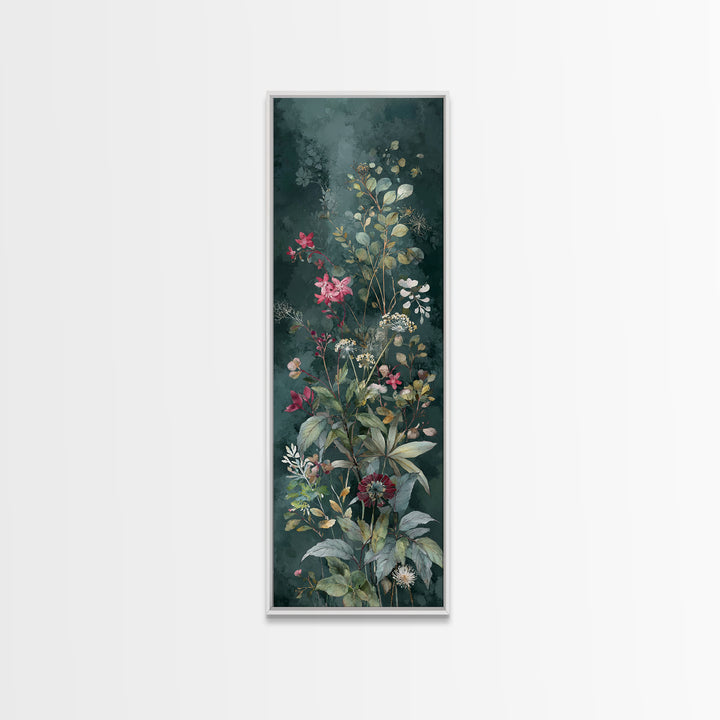 Dreamy Celestial Moon and Botanical Composition Canvas Print, Master Bedroom, Bedroom Wall Decor, Bedroom Decor, Sanctuary, MAS-1x3-23