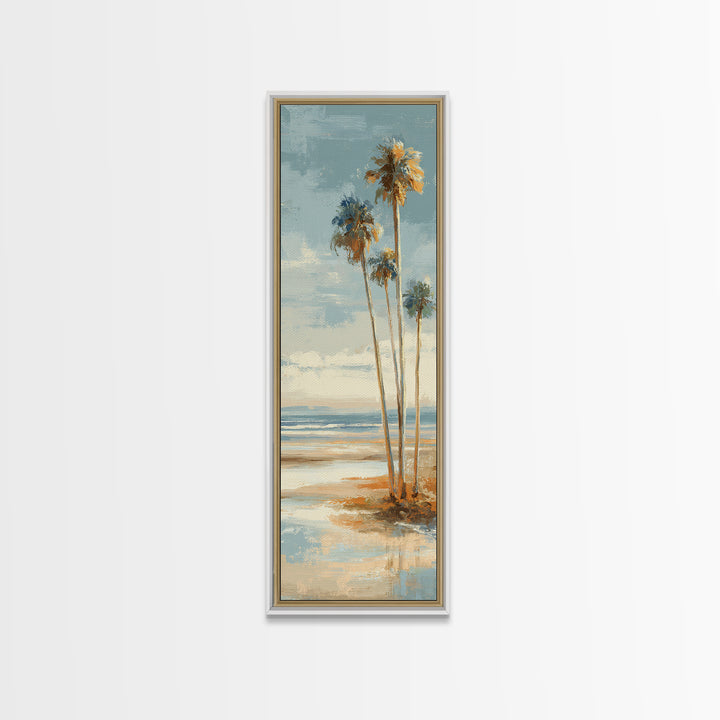 Hotel Coastal Landscape Canvas Print, Master Bedroom, Farmhouse Wall Art, Bedroom Decor, Oil Painting, Sanctuary, MAS-1x3-33