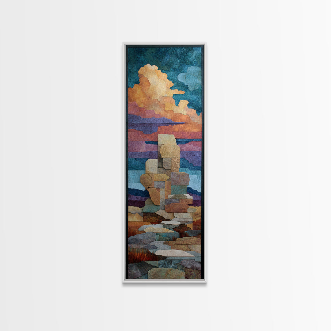 Quiet Desert Dusk Framed Canvas Print, Master Bedroom, Modern Decor, Bedroom Decor, Fine Art, Sanctuary, Wall Decor, Art Print, MAS-1x3-46