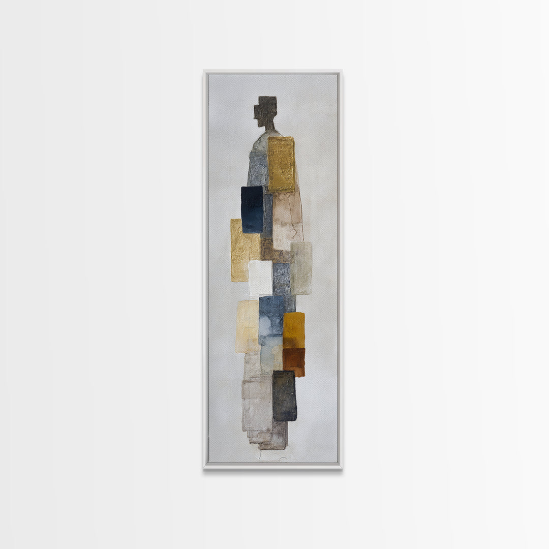 Minimal Two Figure Line Drawing Canvas Print, Master Bedroom, Wall Art Prints, Bedroom Decor, Oil Painting, Sanctuary, MAS-1x3-65