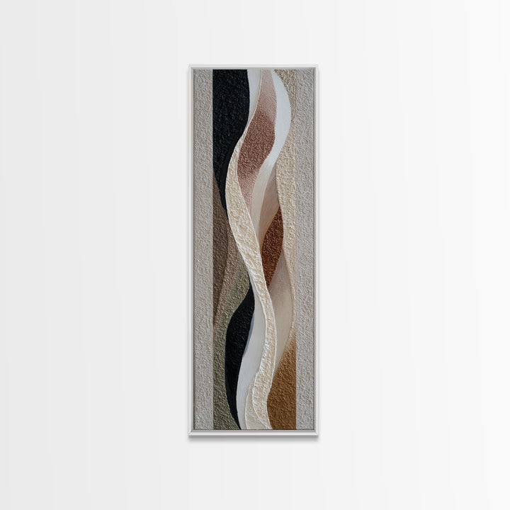 Abstract Wave Forms Framed Canvas Print, Master Bedroom, Wall Art Bedroom, Bedroom Decor, Sanctuary, Statement Artwork, MAS-1x3-80