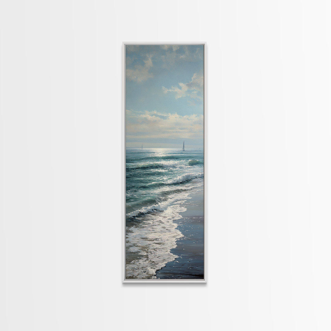 Elegant Moonlit Ocean Horizon Canvas Print, Master Bedroom, Printable Art, Bedroom Decor, Fine Art, Sanctuary, Wall Art Bedroom, MAS-1x3-85