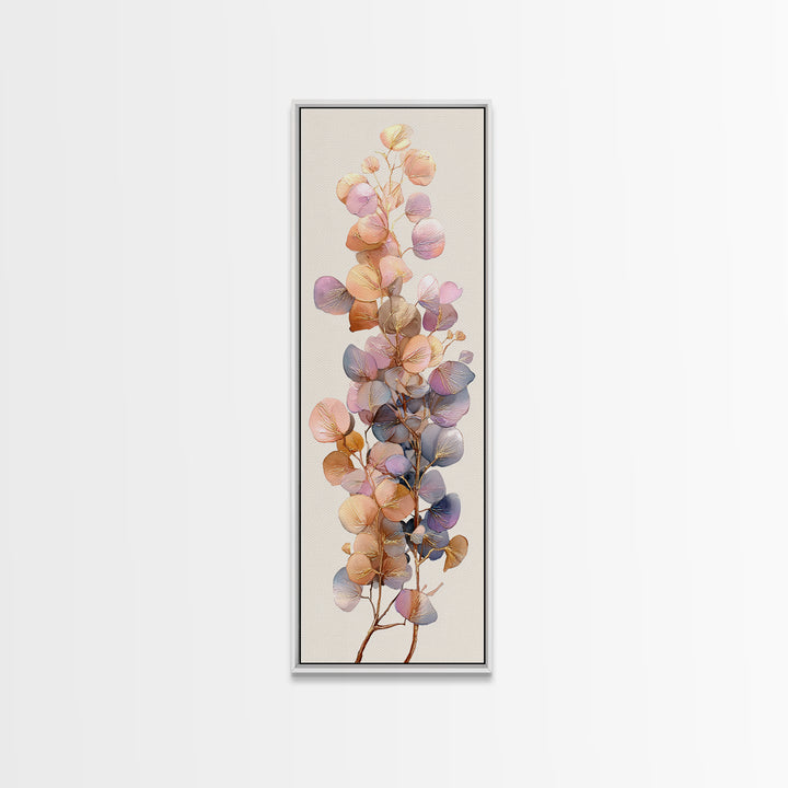 Gentle Eucalyptus Watercolor Branches Framed Canvas Print, Master Bedroom, Set of 2 Prints, Bedroom Decor, Fine Art, Sanctuary, MAS-1x3-96