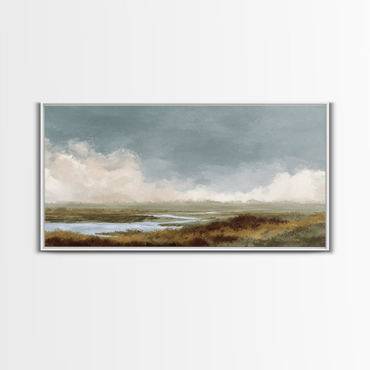 Blush and Taupe Cloudscape Canvas Print, Master Bedroom, Bedroom Decor, Abstract Art, Sanctuary, Printable Art, MAS-2x1-26