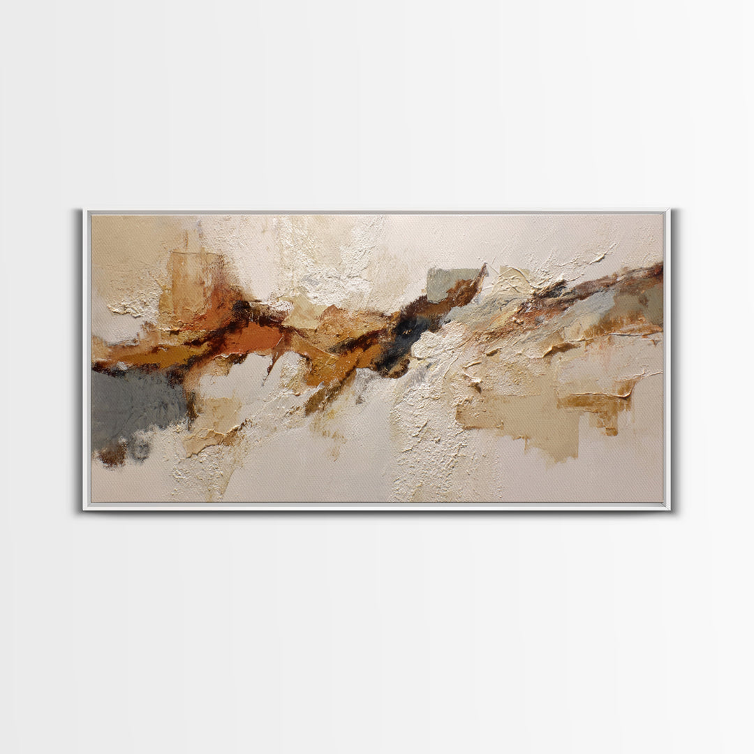 Large Cream Abstract Framed Canvas Print, Master Bedroom, Bedroom Decor, Abstract Art, Sanctuary, Farmhouse Wall Art, MAS-2x1-37