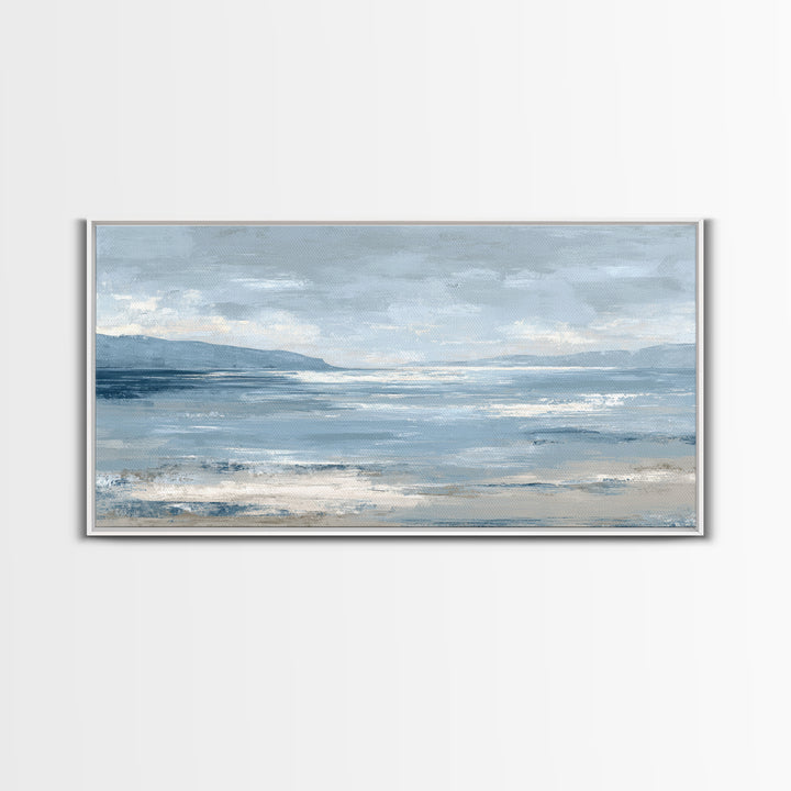 Hotel Coastal Landscape Canvas Print, Master Bedroom, Large Wall Art, Bedroom Decor, Watercolor Art, Sanctuary, Bedroom Prints, MAS-2x1-41