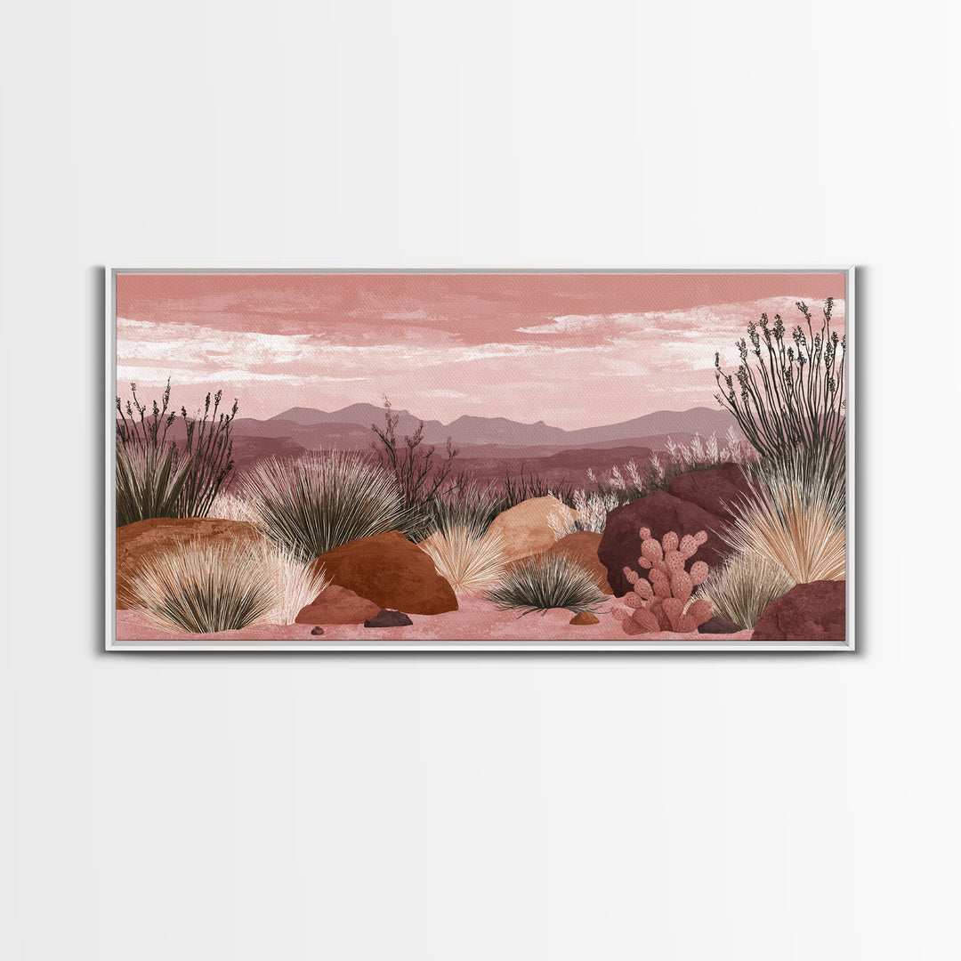 Quiet Desert Dusk Canvas Print, Master Bedroom, Printable Wall Art, Bedroom Decor, Fine Art, Sanctuary, Minimalist Wall Art, MAS-2x1-54