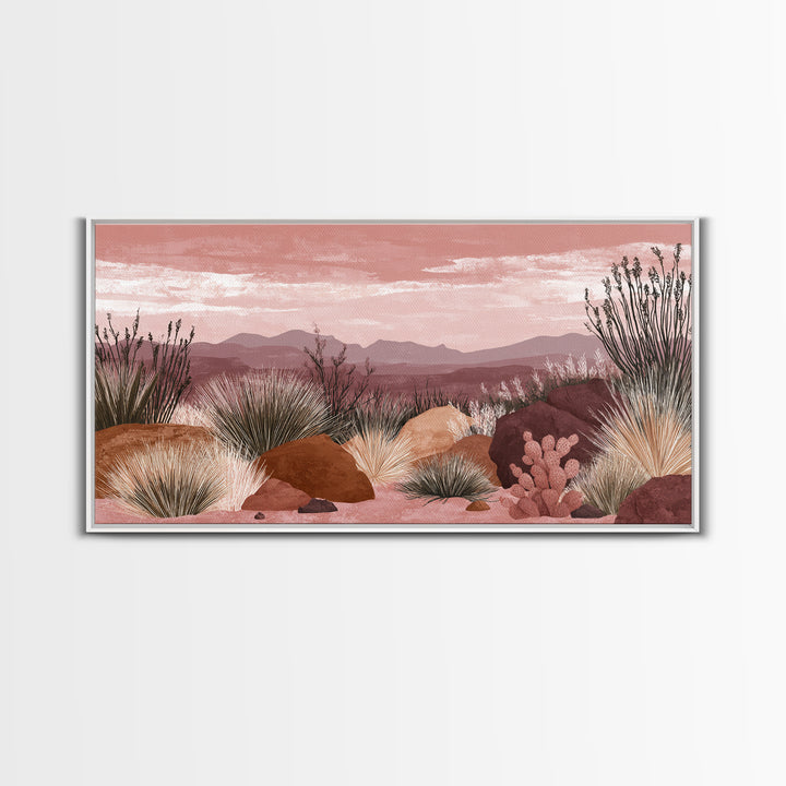 Quiet Desert Dusk Canvas Print, Master Bedroom, Printable Wall Art, Bedroom Decor, Fine Art, Sanctuary, Minimalist Wall Art, MAS-2x1-54