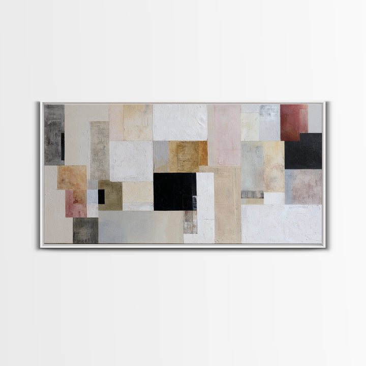 Large Cream Abstract Canvas Print, Master Bedroom, Farmhouse Decor, Bedroom Decor, Abstract Art, Sanctuary, Above Bed Wall Art, MAS-2x1-61