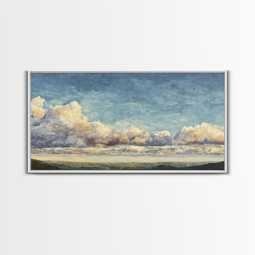 Blush and Taupe Cloudscape Canvas Print, Master Bedroom, Wall Decal, Bedroom Decor, Watercolor Art, Sanctuary, MAS-2x1-74