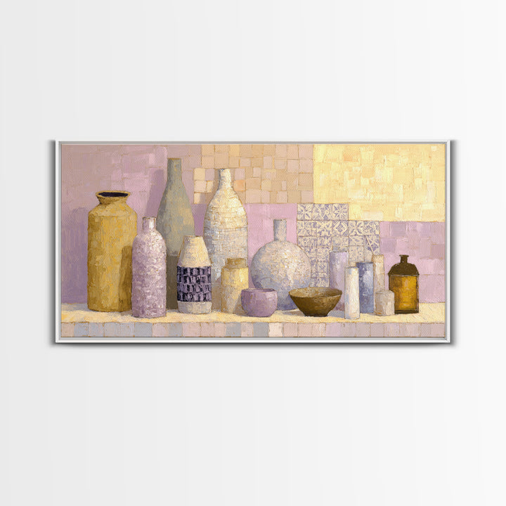 Lavender Field at Twilight Framed Canvas Print, Master Bedroom, Large Wall Art, Bedroom Decor, Sanctuary, Bedroom Prints, MAS-2x1-86
