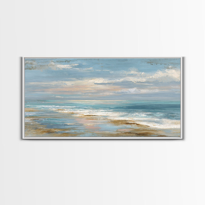 Hotel Coastal Landscape Canvas Print, Master Bedroom, Farmhouse Wall Art, Bedroom Decor, Oil Painting, Sanctuary, MAS-2x1-89
