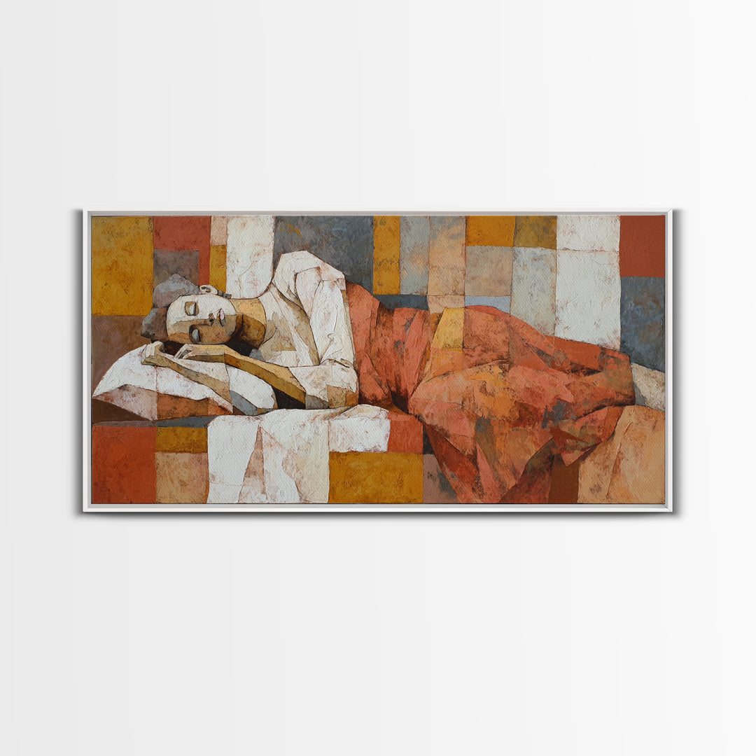 Classical Reclining Figure Implied Through Line Art Canvas Print, Master Bedroom, Wedding Decor, Bedroom Decor, Sanctuary, MAS-2x1-90