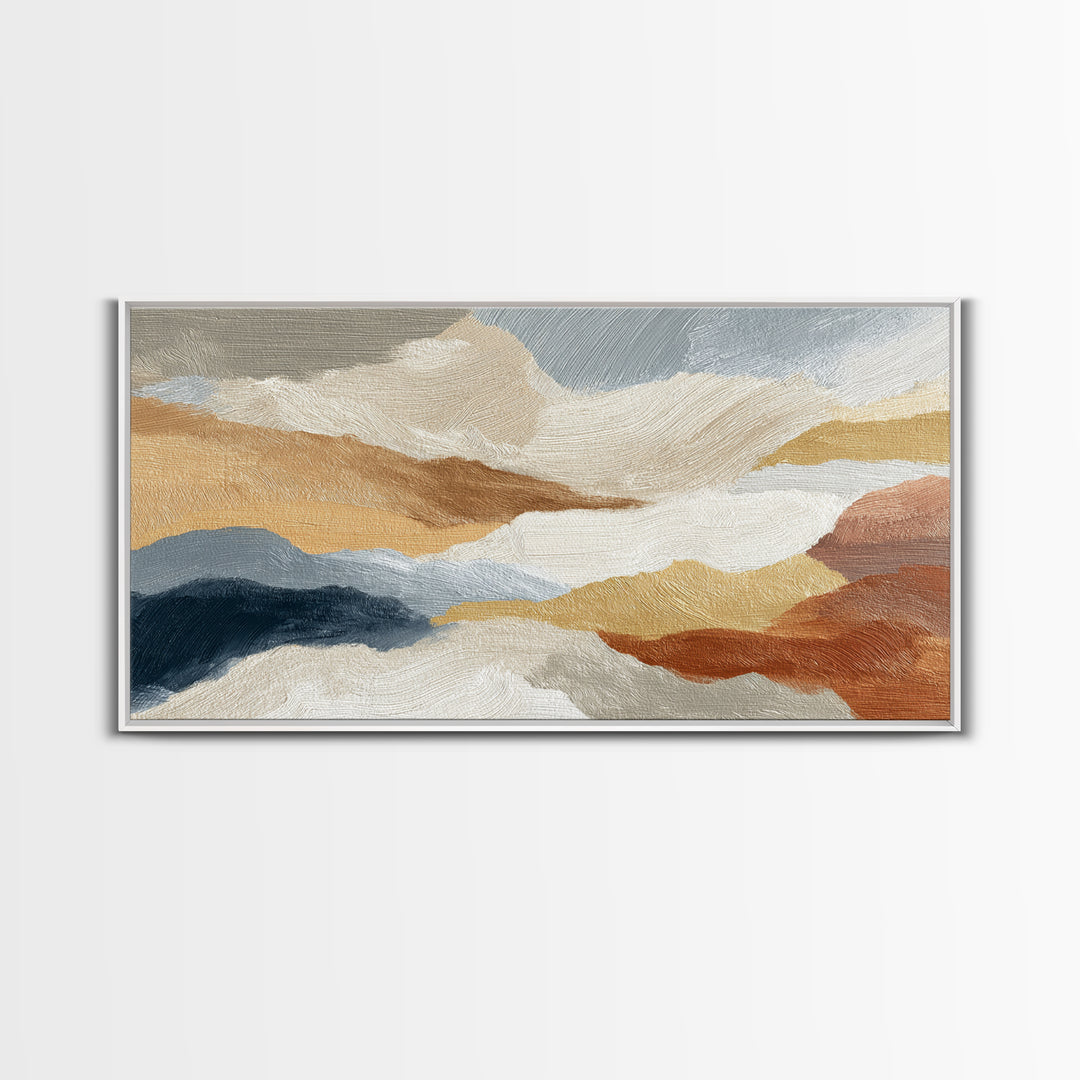 Soft Abstract Linen Texture Framed Canvas Print, Master Bedroom, Neutral Decor, Bedroom Decor, Fine Art, Sanctuary, Home Decor, MAS-2x1-95