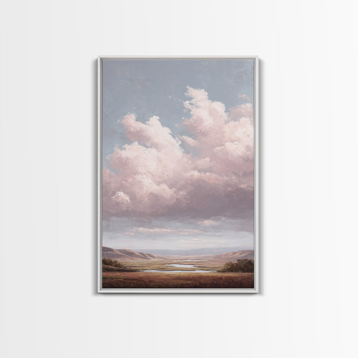 Blush and Taupe Cloudscape Canvas Print, Master Bedroom, Wall Art, Bedroom Decor, Oil Painting, Sanctuary, Bedroom Wall Art, MAS-2x3-14