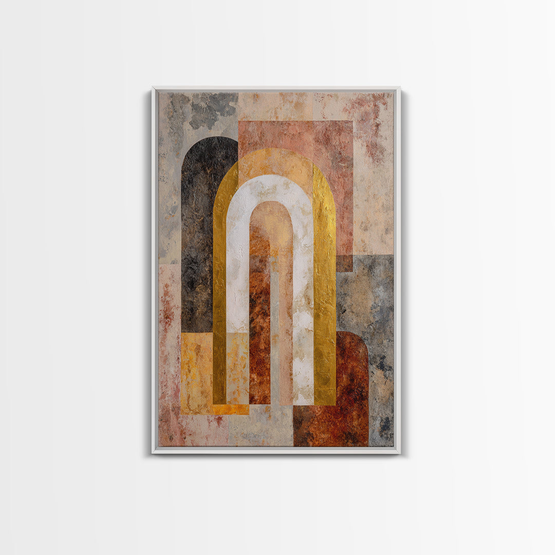 Gold Accented Abstract Arches Canvas Print, Master Bedroom, Gallery Decor, Bedroom Decor, Fine Art, Sanctuary, Wall Art, MAS-2x3-16